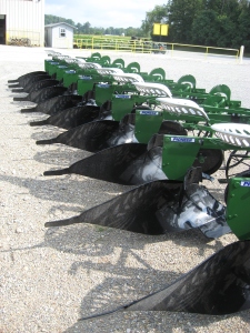 Row of plows made at Pioneer 